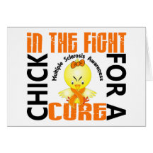 Chick In The Fight Multiple Sclerosis MS Greeting Cards