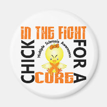 Chick In The Fight Multiple Sclerosis MS Fridge Magnets