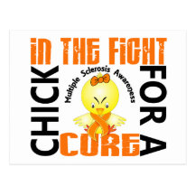 Chick In The Fight Multiple Sclerosis MS Postcards