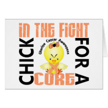 Chick In The Fight Uterine Cancer Greeting Cards