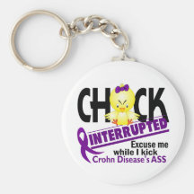 Chick Interrupted 2 Crohn's Disease Keychain