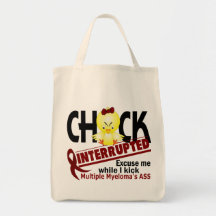 Chick Interrupted 2 Multiple Myeloma Canvas Bags