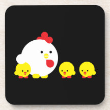Chick 'n chicks beverage coasters