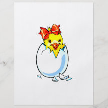 chick red ribbon hatching egg personalized flyer