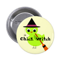 Chick Witch Button