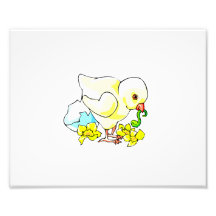 chick with worm eggshell flower photo