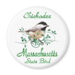 Chickadee Massachusetts State Bird Fridge Magnets