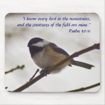 Chickadee on a Twig Mouse Pads