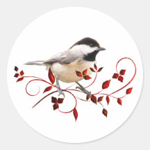 Chickadee Round Sticker