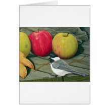 Chickadee with apples cards