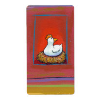 Chicken art hen laying eggs fun colourful painting