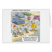 Chicken Barriers Funny Cartoon Gifts & Tees Cards