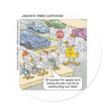 Chicken Barriers Funny Cartoon Gifts & Tees Sticker