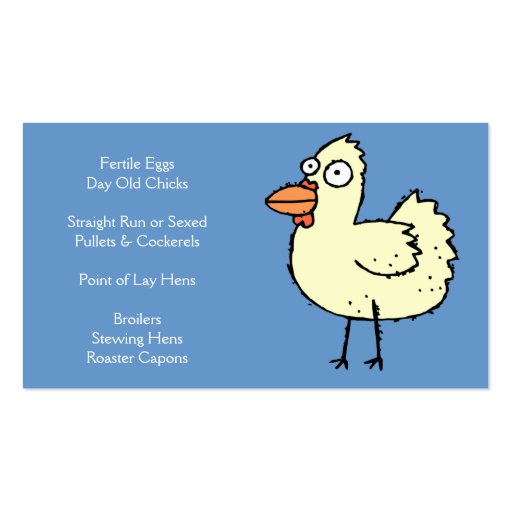 Chicken Farm  - Chicks, Pullets, Broilers & Layers Business Card