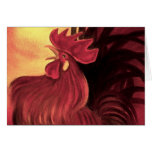 Chicken Farm Red Rooster Painting - Multi Card