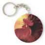Chicken Farm Red Rooster Painting - Multi Keychains