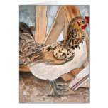 chicken folk art watercolor painting illustration