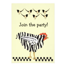Chicken magpie party Invitation