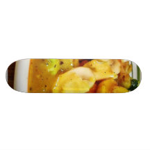 Chicken Mushrooms Brocolli Skateboard Deck