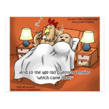 Chicken Or Egg Came 1st? Funny Gifts & Tees Postcards