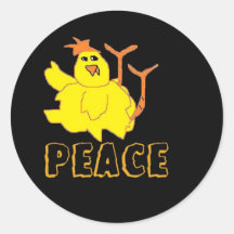 chicken peace sticker