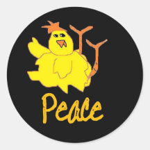 chicken peace stickers