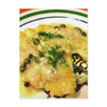 Chicken Piccata Dinner Cooking Food Postcard