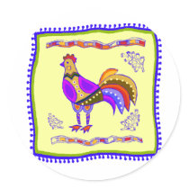Chicken Quilt Sticker