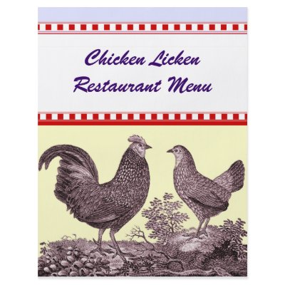 Chicken Restaurant Menu Customizable Specials Flyers by AntiqueImages
