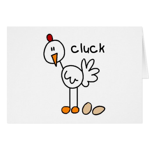Chicken Says Cluck T-shirts and Gifts Card
