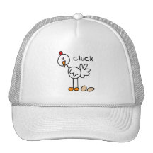Chicken Says Cluck Tshirts and Gifts Trucker Hats