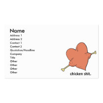 chicken shit heart business card