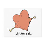 chicken shit heart post cards