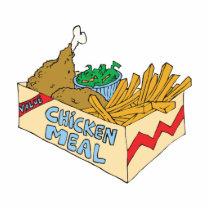 chicken value meal in a box photo cutout