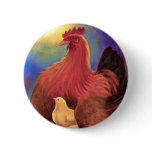 Chicken with Chick Farm Art - Multi Pinback Buttons