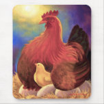 Chicken with Chick Farm Art - Multi mousepads