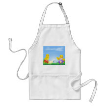Chickens and Easter eggs Background Apron