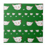 Chickens and Eggs on Green Tile