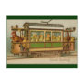 Chickens on Trolley Car Vintage Easter Post Card