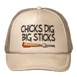 Chicks Dig Big Sticks (Baseball) Hats