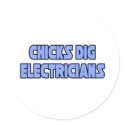 Chicks Dig Electricians stickers