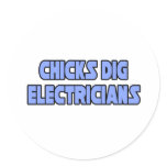 Chicks Dig Electricians stickers
