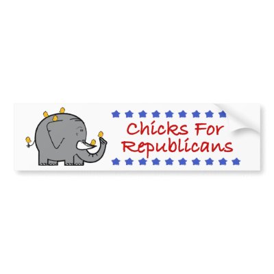 chicks for republicans bumper sticker by pigswingproductions