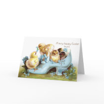 Chicks in a Shoe Vintage Easter Card