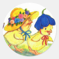Chicks in Easter Bonnets - Sticker stickers