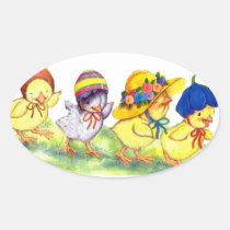 Chicks in Easters Bonnets - Sticker stickers