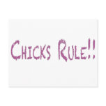 Chicks Rule on Transparent Postcards