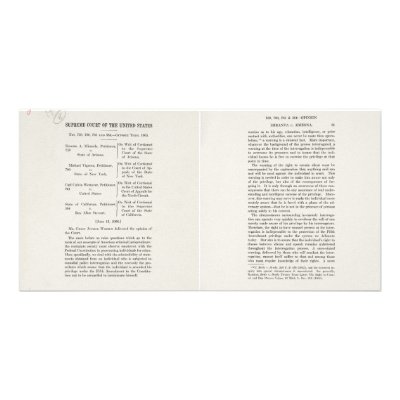 Chief Justice Earl Warren Miranda v Arizona Case Picture Card by famousdocuments