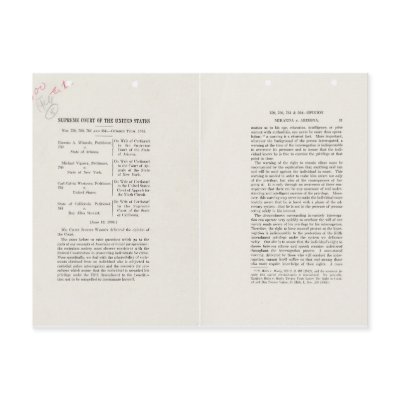 Chief Justice Earl Warren Miranda v Arizona Case Post Card by famousdocuments