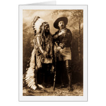 Chief Sitting Bull and Buffalo Bill 1895 Greeting Cards